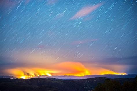 Long Exposure Photos Of California Wildfires At Night Long Exposure