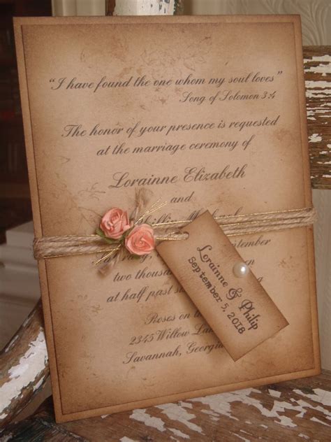 Gift wrapping pocket invitation invitations rustic wedding wedding. Coral, Rustic, Vintage Woodland, Wedding Invitation Shabby ...