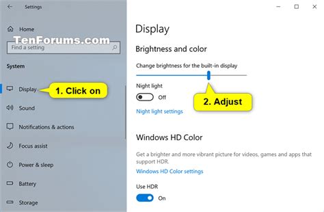 Adjust Screen Brightness In Windows 10 Tutorials