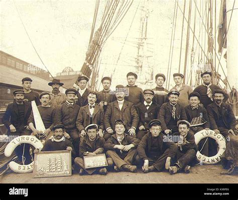 Capt Cezard And The Crew Of The Three Masted French Bark Turgot Taken