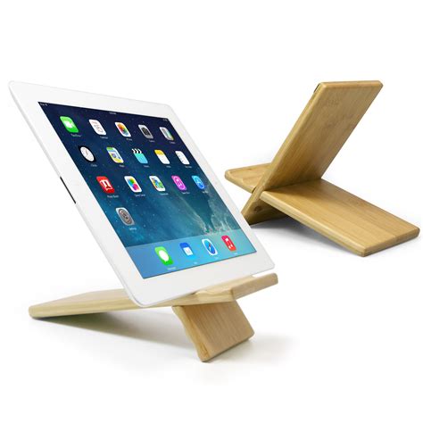 Large Bamboo Panel Tablet Stand Wooden Tablet Stand Bamboo Stand And