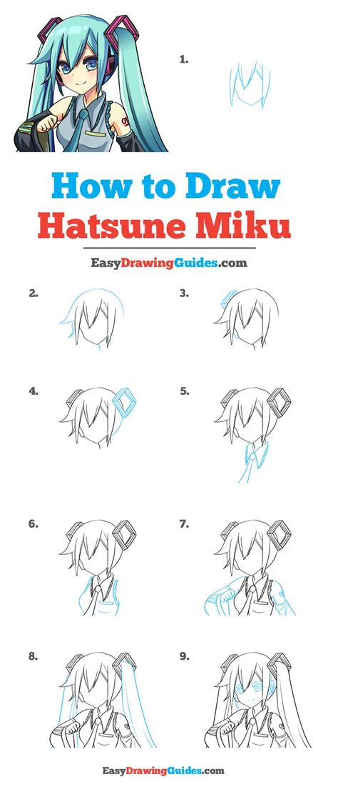 How To Draw Hatsune Miku Really Easy Drawing Tutorial Hatsune Miku
