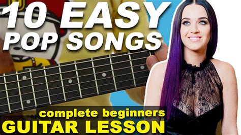 These guitar lessons don't follow a specific order, so you can jump into the. First EASY Guitar Lesson For BEGINNERS (10 Pop Songs) - YouTube