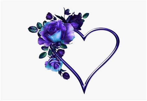 Purple Hearts And Flowers, HD Png Download - kindpng
