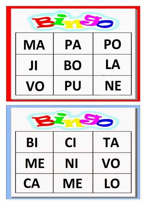 Bingo De Palavras Silabas Complexas Atividades Pedagogicas Mobile Legends