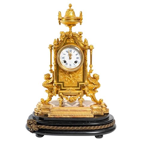 Napoleon Iii Gilt Bronze And Porcelain Mantel Clock 19th Century For