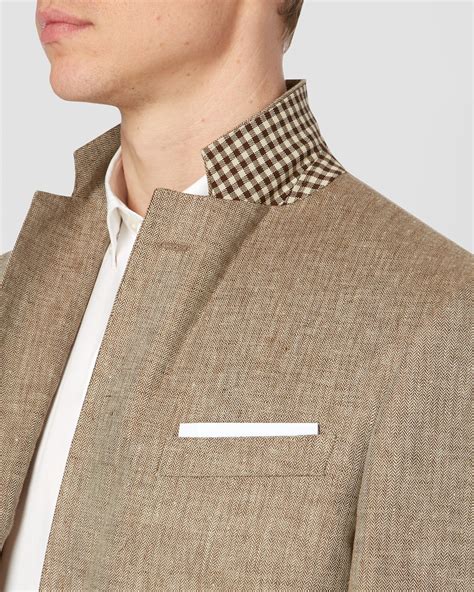 Jaeger Herringbone Single Breasted Suit Jacket In Brown For Men Light Brown Lyst