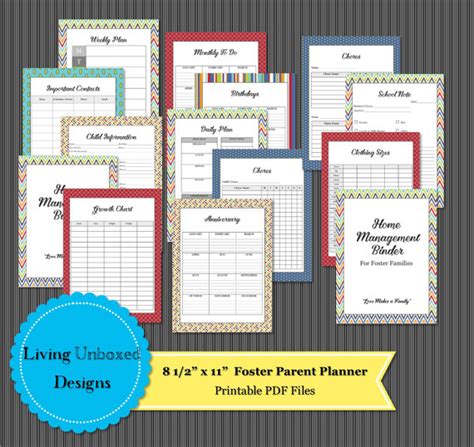 Foster Parent Care Planner Binder Organizer Pages By Livingunboxed