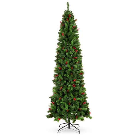 Best Choice Products 6ft Pre Decorated Holiday Christmas Pencil Tree W