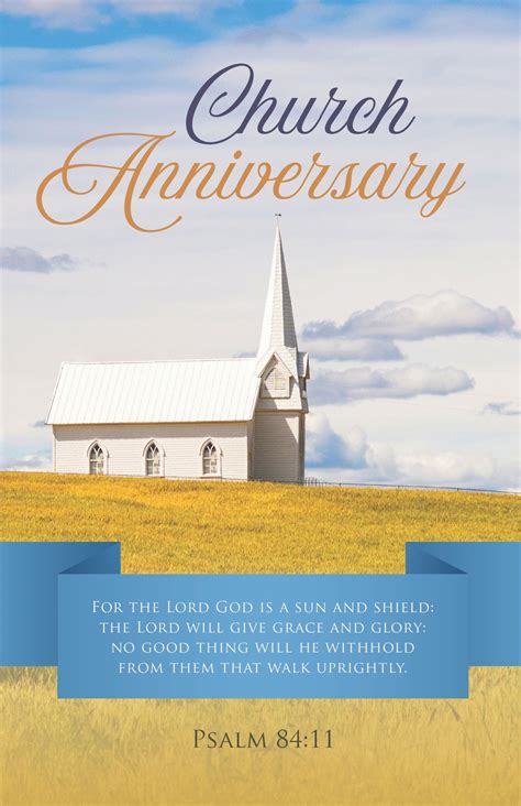 Church Anniversary Bulletin Pkg 100 Church Anniversary