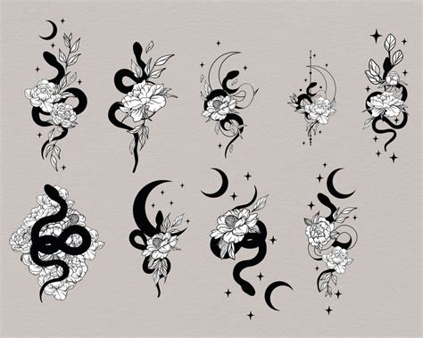 Celestial Snake Svg Floral Snake Svg Mystical Snake Svg Etsy Uk