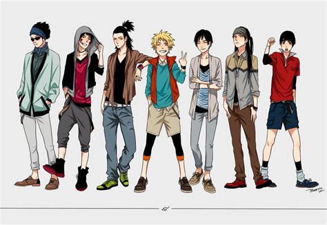 Naruto Boys In Casual And Modern Clothing Fashion Anime Naruto Boys