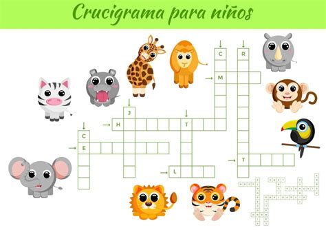 20 Crucigramas Para Niños En Español Divertidos Y Fáciles
