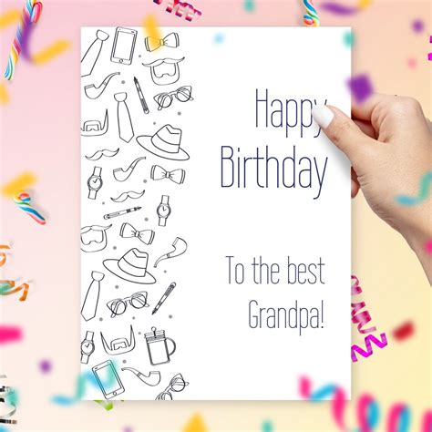 Happy Birthday Grandpa Coloring Page For Kids Holiday Coloring Pages