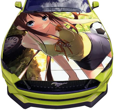 vinyl car hood wrap full color graphics decal anime girl with etsy