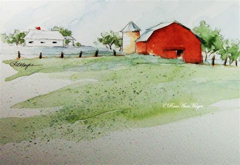 Pin By Jan Curry On Scenes Watercolor Barns Landscape Paintings