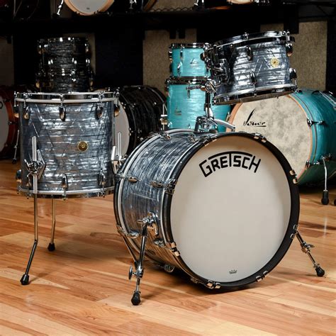 Gretsch Broadkaster 121420 3pc Drum Kit Sky Blue Pearl W301 Hoops