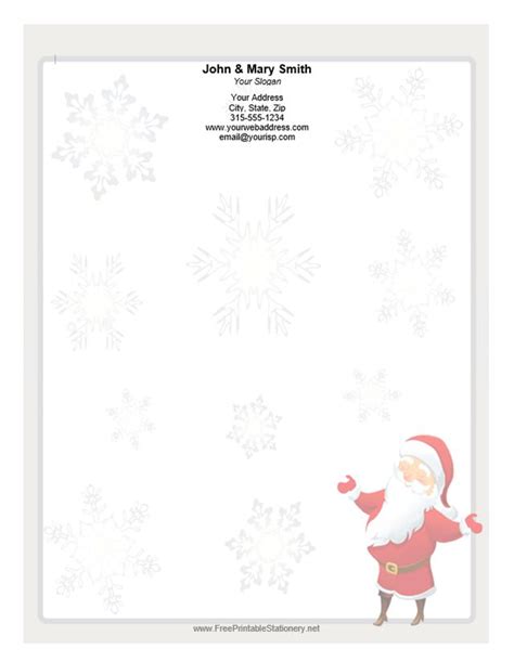 Free Printable Santa Letterhead Templates
