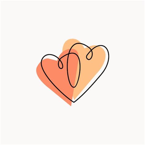Premium Vector Line Art Couple Heart Symbol Of Love Background