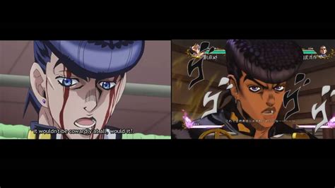 Jjba Diu Josuke Gha Anime Vs Asb Comparison Youtube