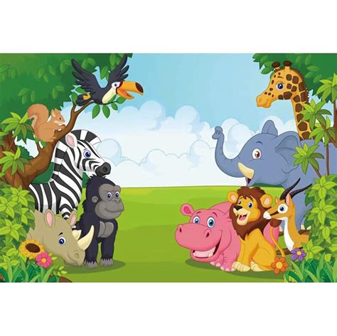 Buy Haoyiyi 10x65ft Safari Animals Decorations Jungle Safari Backdrop