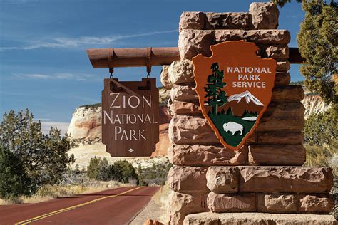 Zion National Park Entry Sign Photograph By Steve Gadomski Fine Art