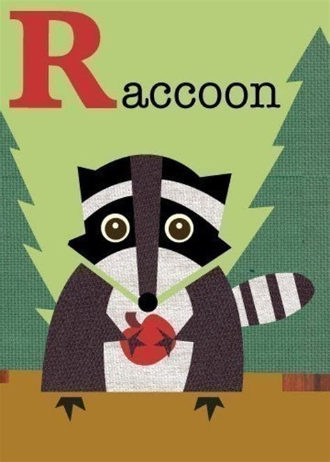 Letter R Raccoon By Jennski On Etsy