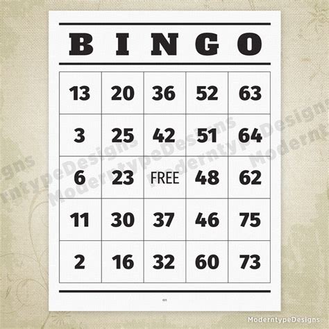 Numbered Bingo Cards Printable 100 Pages 1 75 Random Etsy Canada