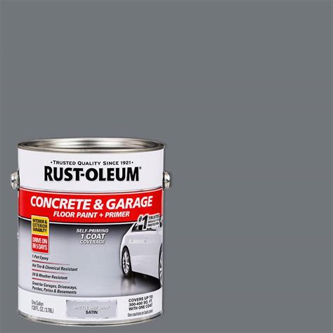 Rust Oleum 1 Gal Battleship Gray Satin 1 Part Epoxy Concrete Floor