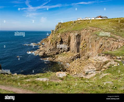 Steep And Rugged Cliff At Lands End Cornwall England Stock Photo Alamy
