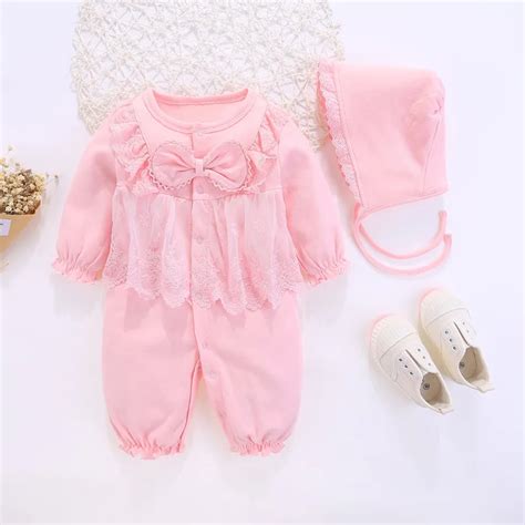 Newborn Baby Girl Clothes Long Sleeves Romper Set 0 3 Months Winter