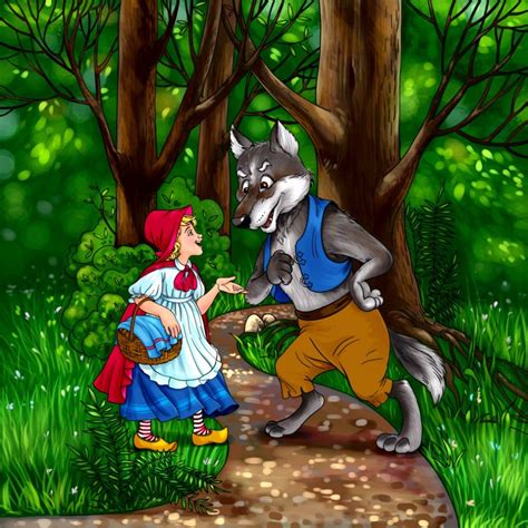 Little Red Riding Hood And Wolf Free Stock Illustrations Creazilla