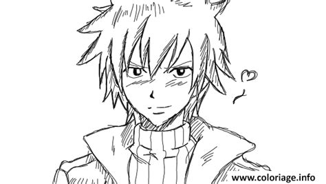 Fairy Tail Gray Fullbuster Coloring Sketch Coloring Page