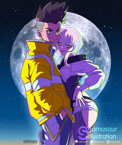 David And Lucy Fanart By Me Rcyberpunkgame
