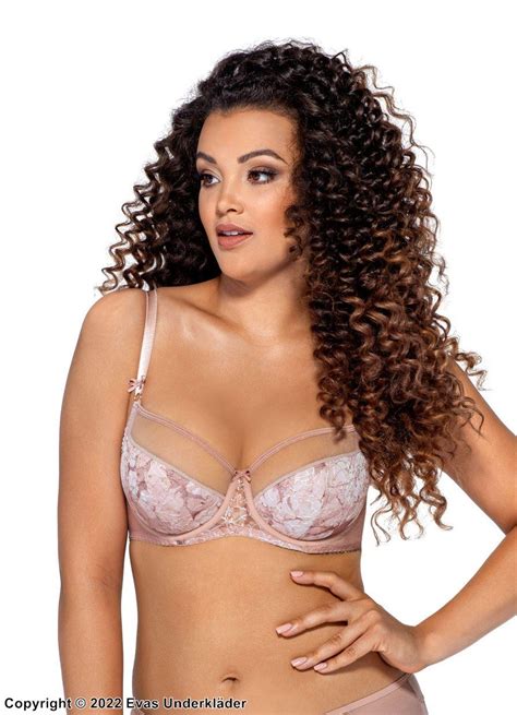 Romantic Big Cup Bra Beautiful Lace Sheer Inlays B To L Cup