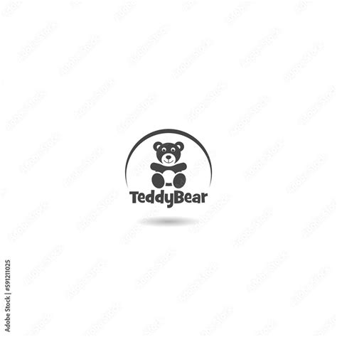 Cute Teddy Bear Logo Icon With Shadow Stock Illustration Adobe Stock
