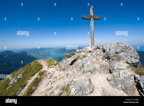Cross On Top Mountain Austria High Resolution Stock Photography And