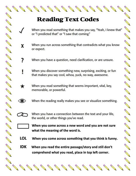 Reading Text Codes Text Codes Reading Class Classroom Writing