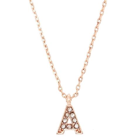 Rose Gold Initial Pendant Necklace A Claires Initial Pendant