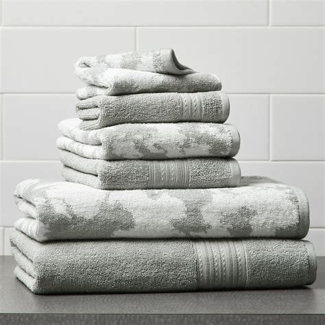 Better Homes And Gardens Marble 6 Piece Bath Towel Set Grey Walmart