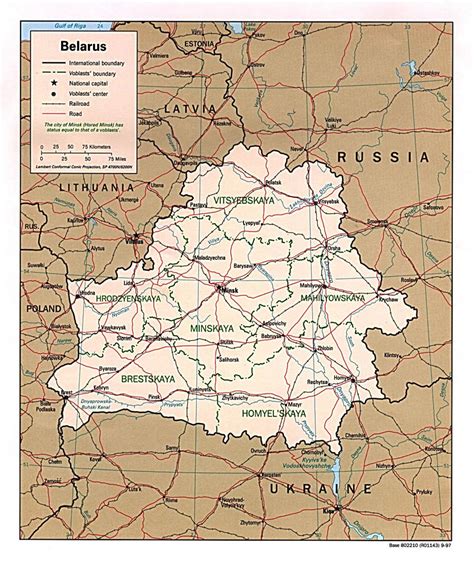 Large Political And Administrative Map Of Belarus With Roads And Major