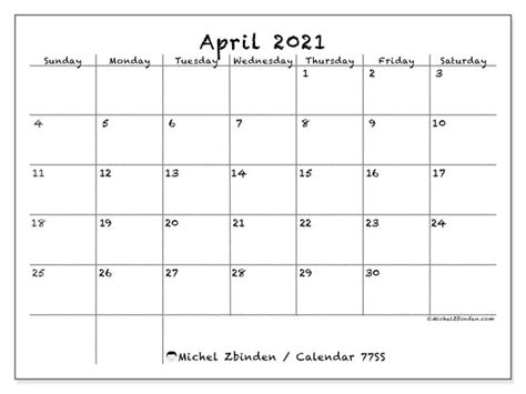 Step 1) scroll through to pick out which of the pretty april 2021 calendar each of these cute april 2021 calendars are designed on standard printer size pages (11 x 8.5in). April 2021 Calendars "Sunday - Saturday" - Michel Zbinden EN