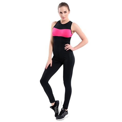 women splicing backless sexy sport jumpsuit yoga dance running jogging fitness set exercise