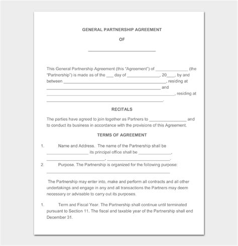 20 Free Partnership Agreement Templates And Samples Ms Word