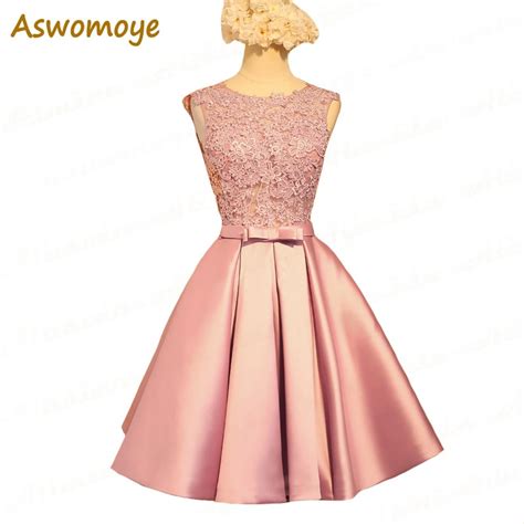 Aswomoye Corto Vestido De Dama De Honor 2018 Nuevo Elegante Vestidos De