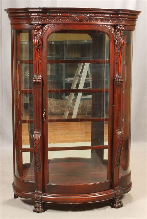 Sold Price Victorian Mahogany China Cabinet Curved Glass March 6 0120 11 00 Am Edt