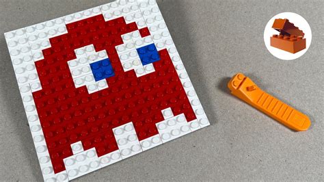 Lego Pixel Art How To Build A Pac Man Ghost Blinky Step By Step