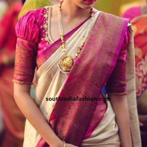 10 dramatic puff sleeve blouses for pattu sarees unique blouse designs silk saree blouse