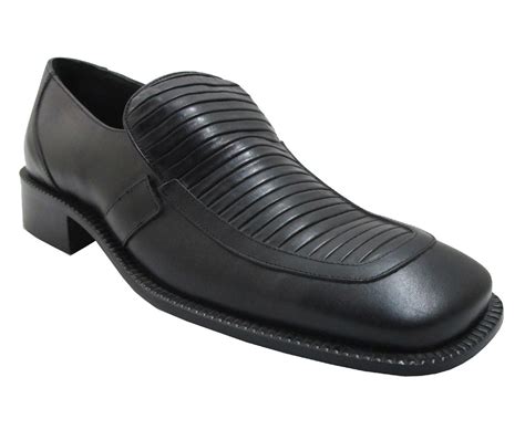 Davinci Mens 5730 Pleated Leather Italian Moc Toe Slip On Shoes In Black