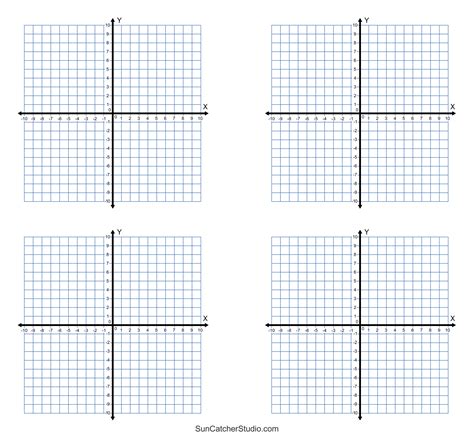 Grid Paper Printable 4 Quadrant Coordinate Graph Paper Templates